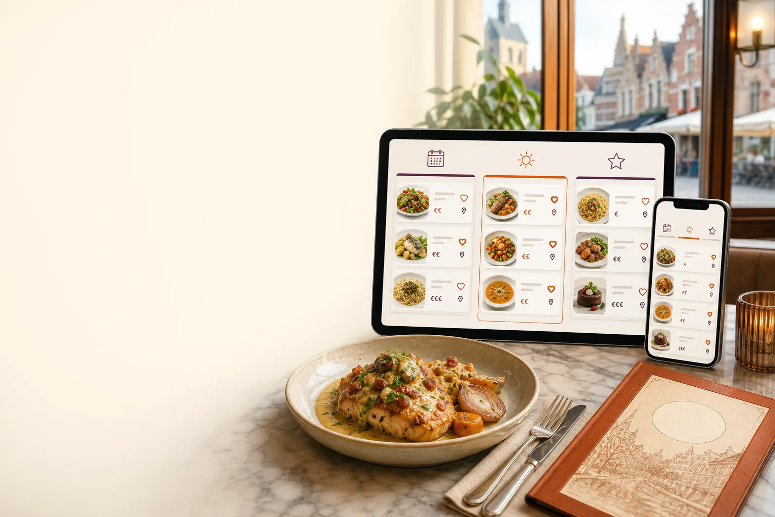 Actuele weekmenu's, daggerechten en menukaarten worden naast elkaar vergeleken